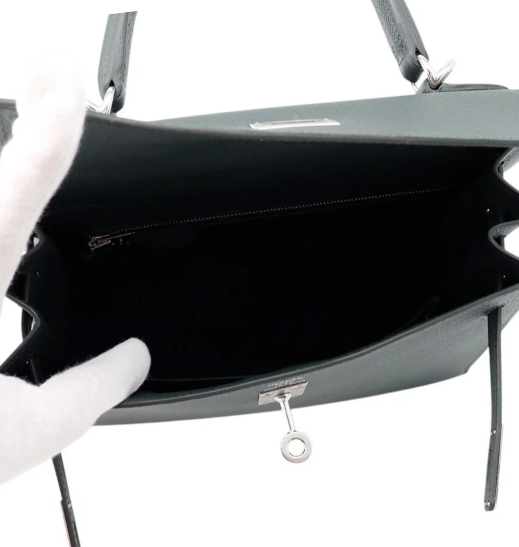 HERMES Kelly 25 Sellier Vert Mangrove Epsom