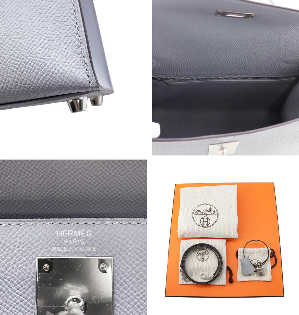 HERMES Kelly 28 Sellier Green Pantan Epsom