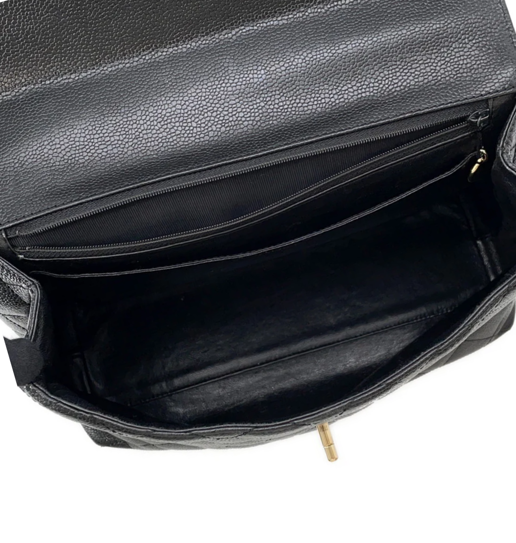 CHANEL Matelasse Caviar Leather Top Handle Bag