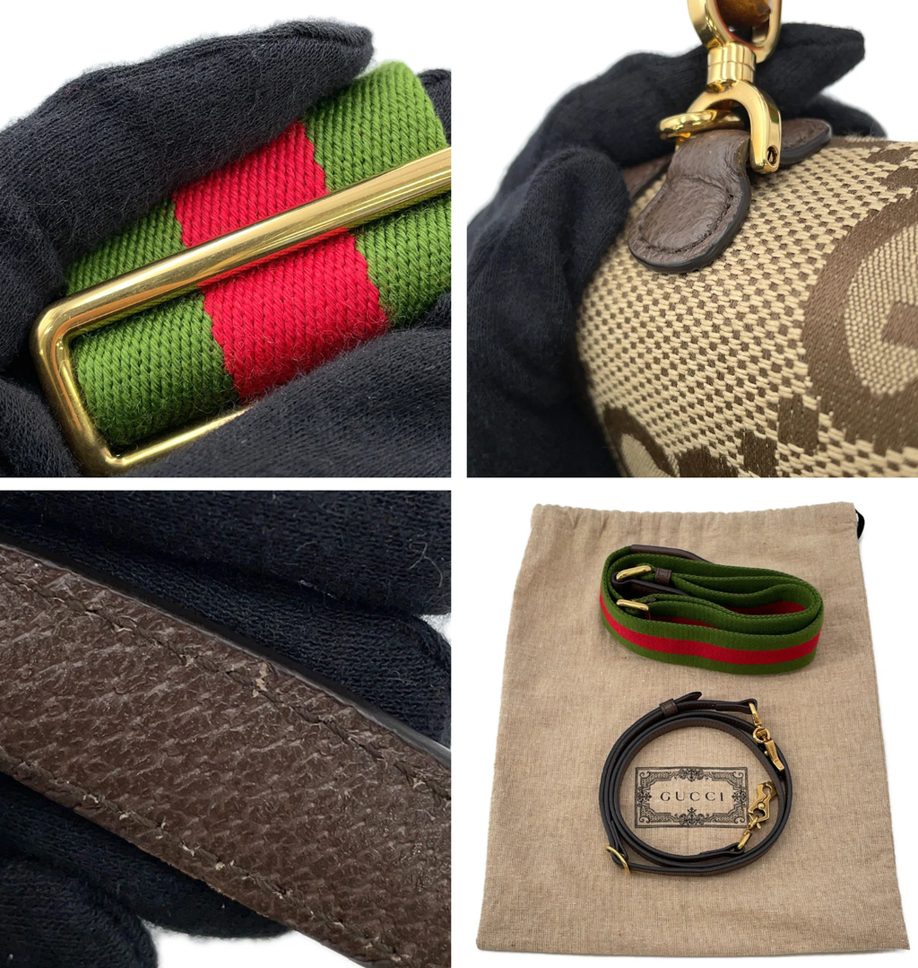 GUCCI Bamboo 1947 Jumbo GG Top Handle Bag