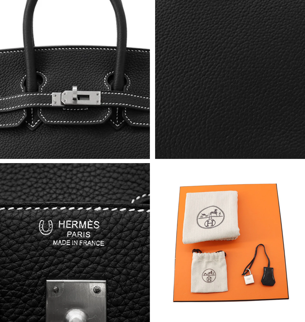 HERMES Birkin 25 Black Rouge Casaque Togo Leather
