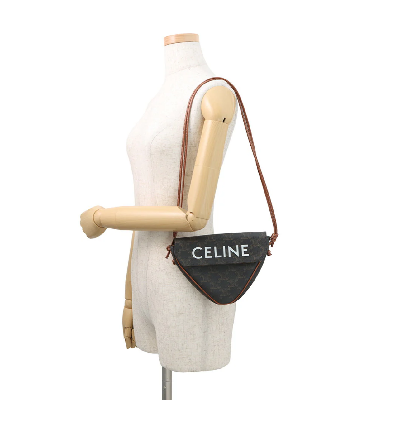 CELINE Logo Triomphe Triangle Mini Shoulder Bag