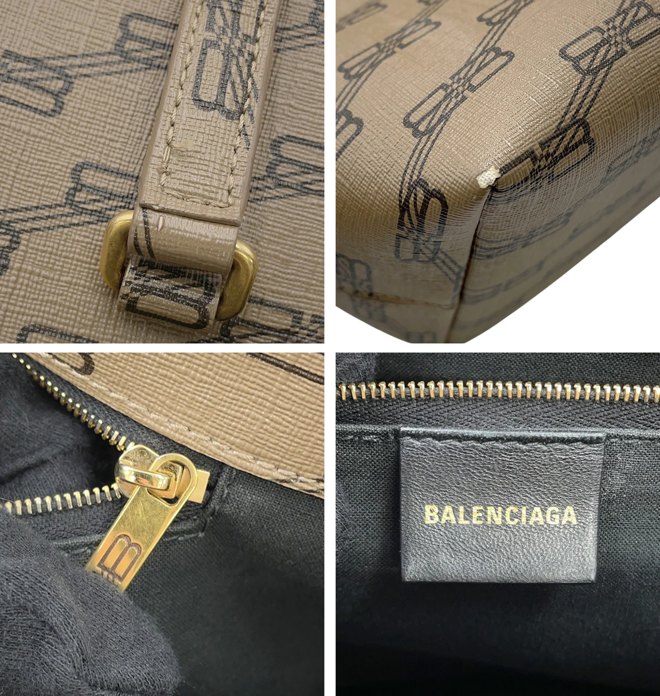 BALENCIAGA Monogram Signature Shopper Bag