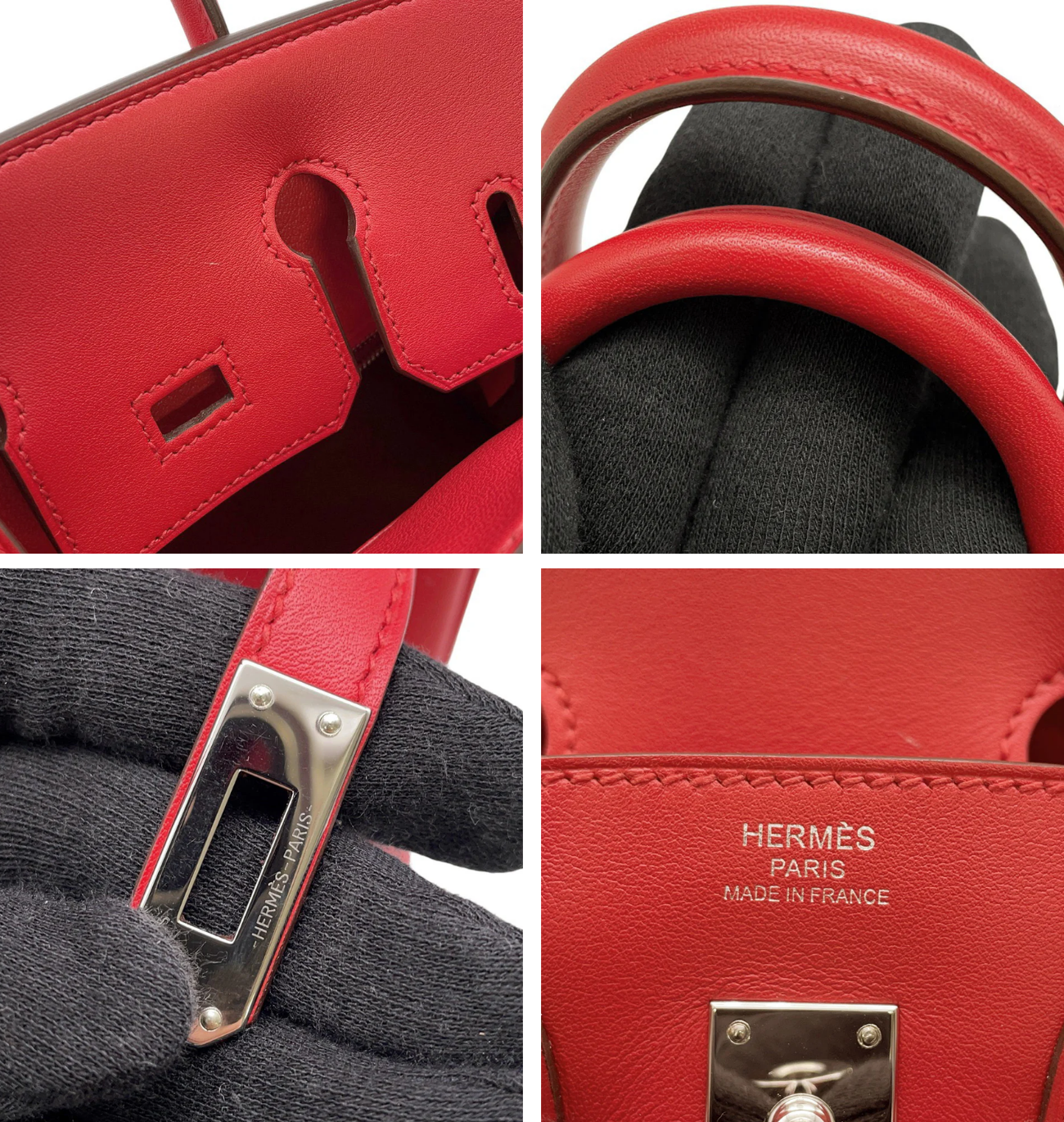 HERMES Birkin 25 Rouge Coeur Swift Leather