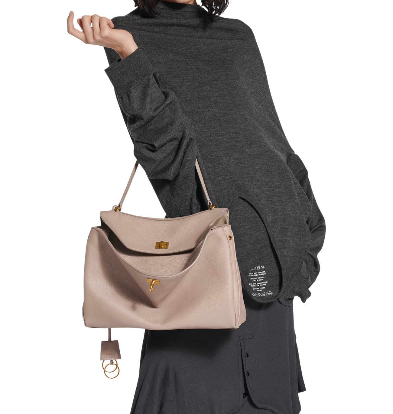 BALENCIAGA Medium Leather Rodeo Top-Handle Bag