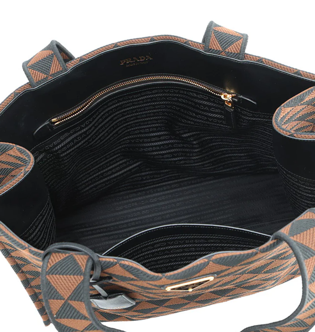 PRADA Triangle Jacquard Tote Bag