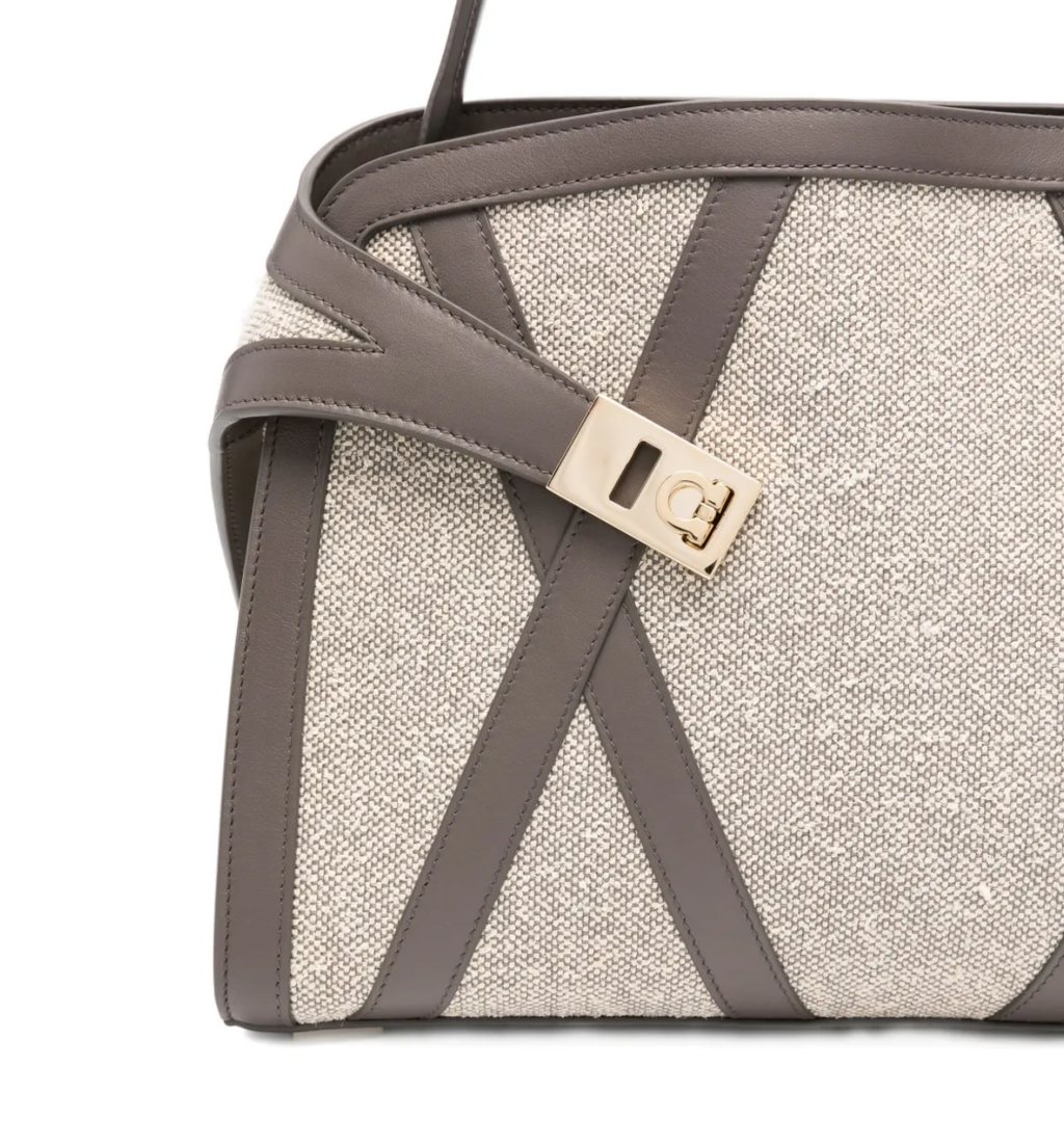 FERRAGAMO Hug Leather-trimmed Tote Bag