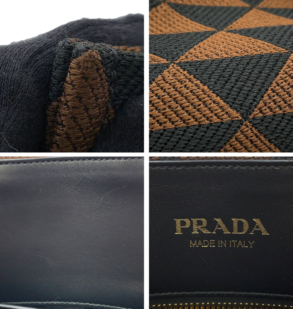 PRADA Triangle Jacquard Tote Bag