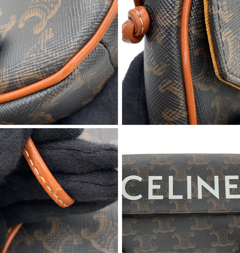 CELINE Logo Triomphe Triangle Mini Shoulder Bag
