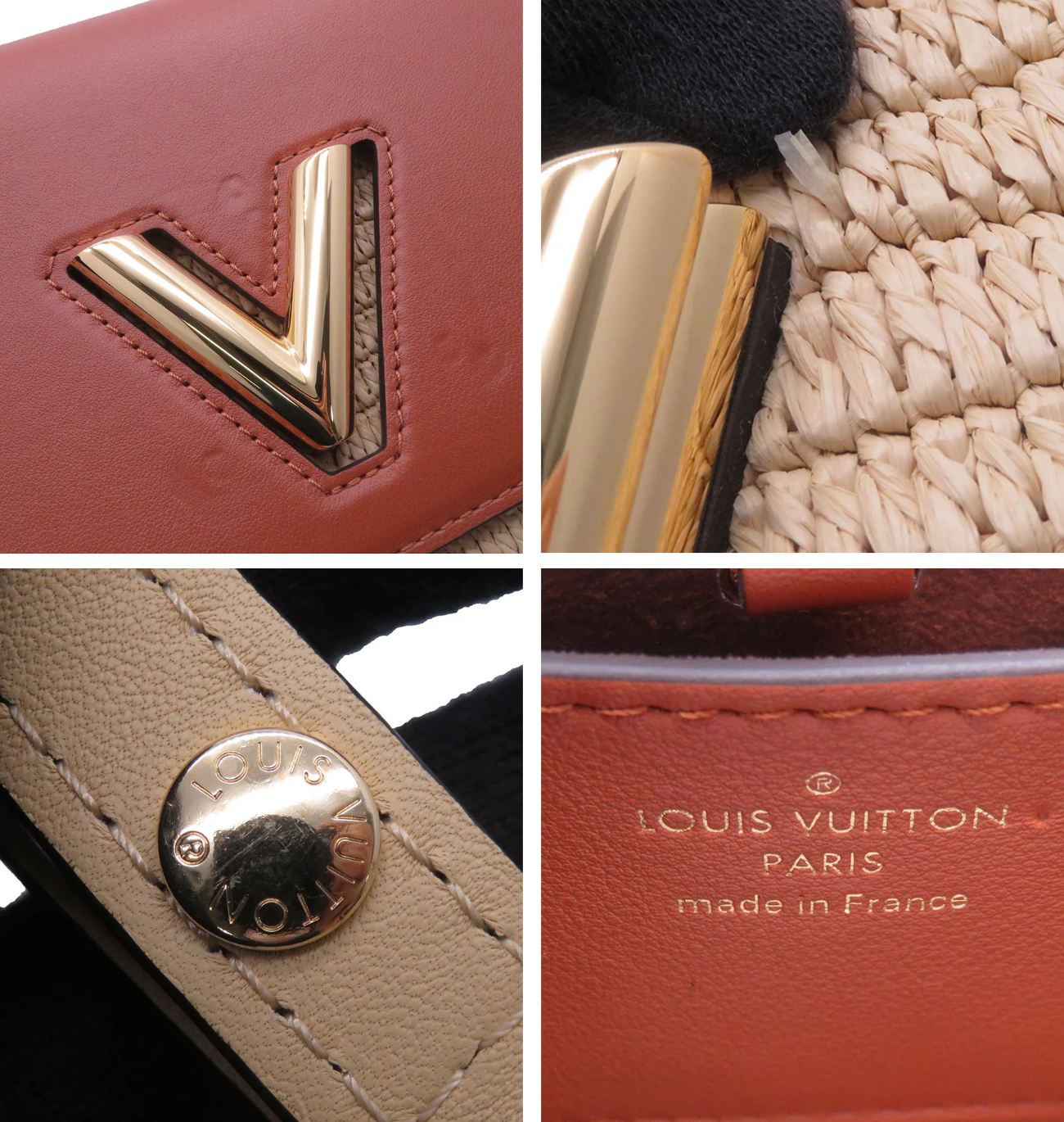 LOUIS VUITTON Twist MM Caramel Leather Raffia