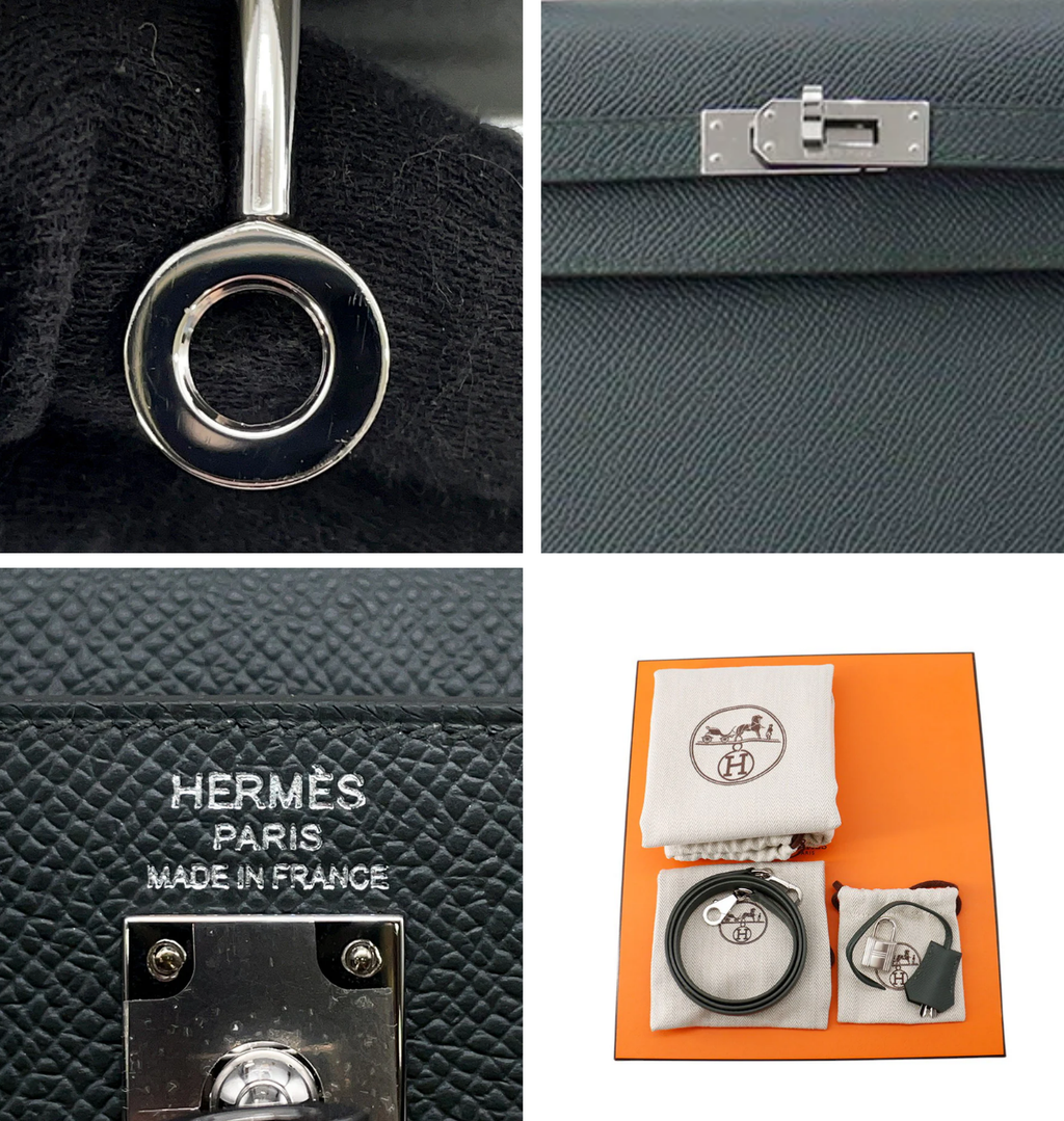 HERMES Kelly 25 Sellier Vert Mangrove Epsom