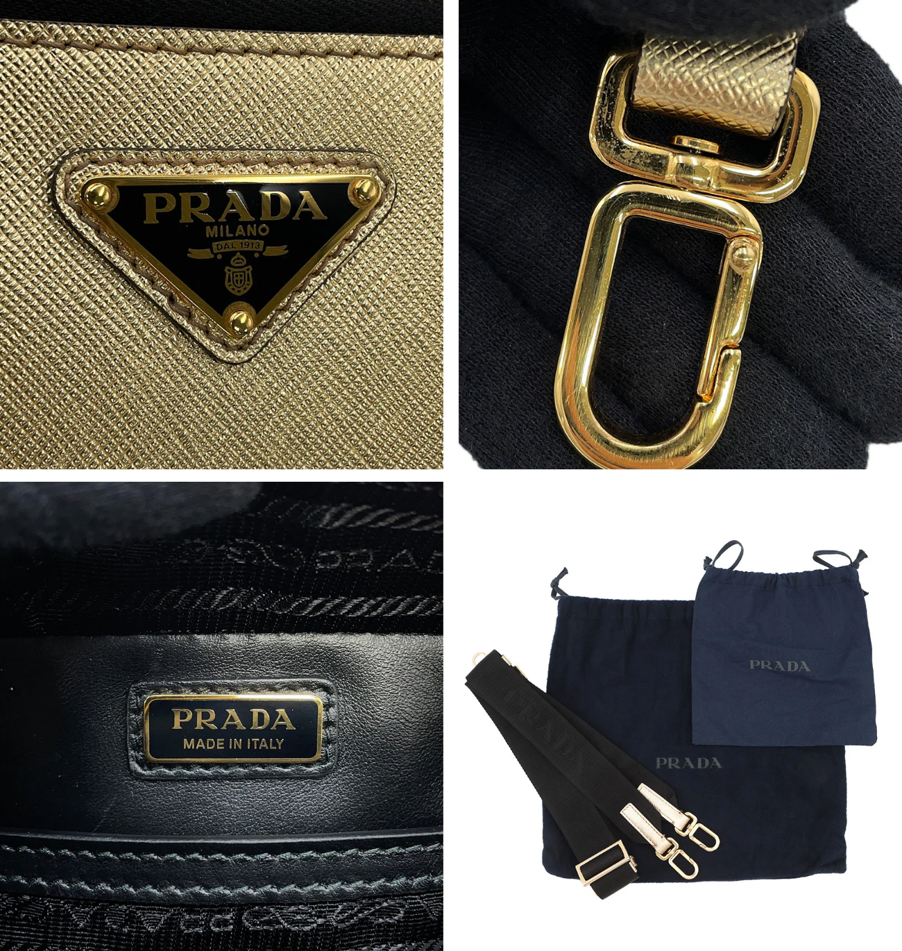 PRADA Triangle Logo Brique Gold Shoulder Bag